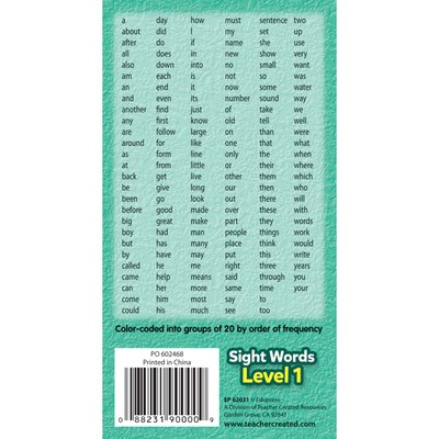 Teacher Created Resources Edupress Sight Words Flash Cards, Level 1 (TCR62031)
