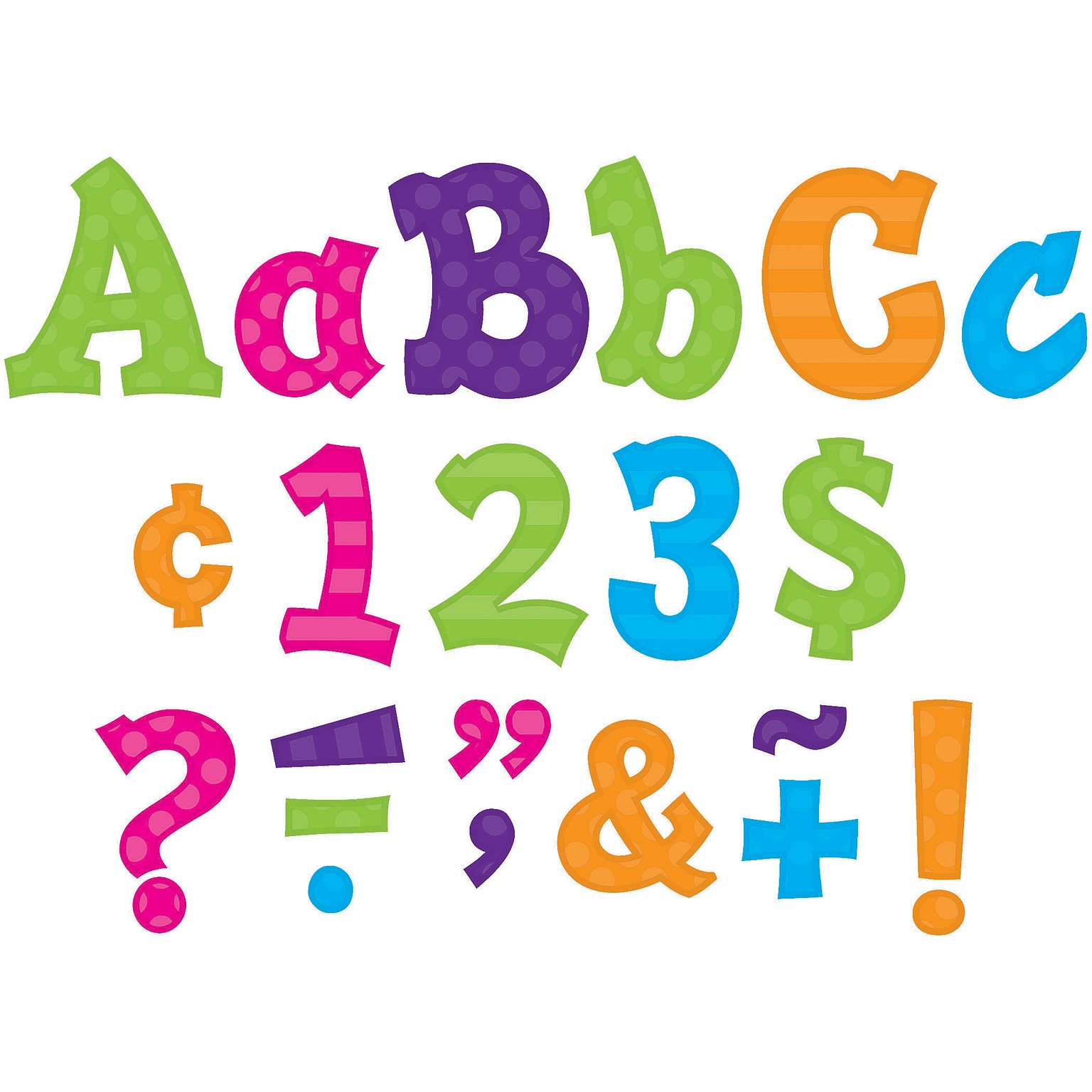 Teacher Created Resources 5 Sassy Solid Letters, Assorted Bright Colors, 238 Characters/Pack, 3 Packs (TCR75261-3)