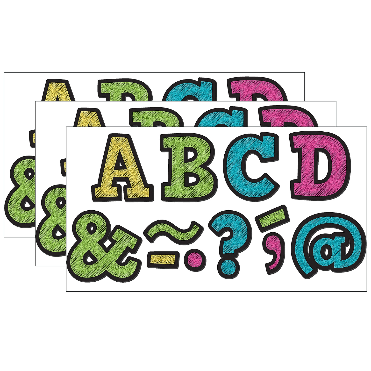 Teacher Created Resources 2 Magnetic Bold Letters, Chalkboard Brights, 70 Pieces/Pack, 3 Packs (TCR77190-3)
