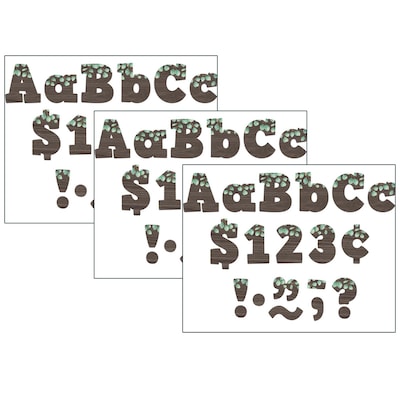 Teacher Created Resources® 4 Bold Block Letters Combo Pack, Eucalyptus, 230 Characters Per Pack, 3