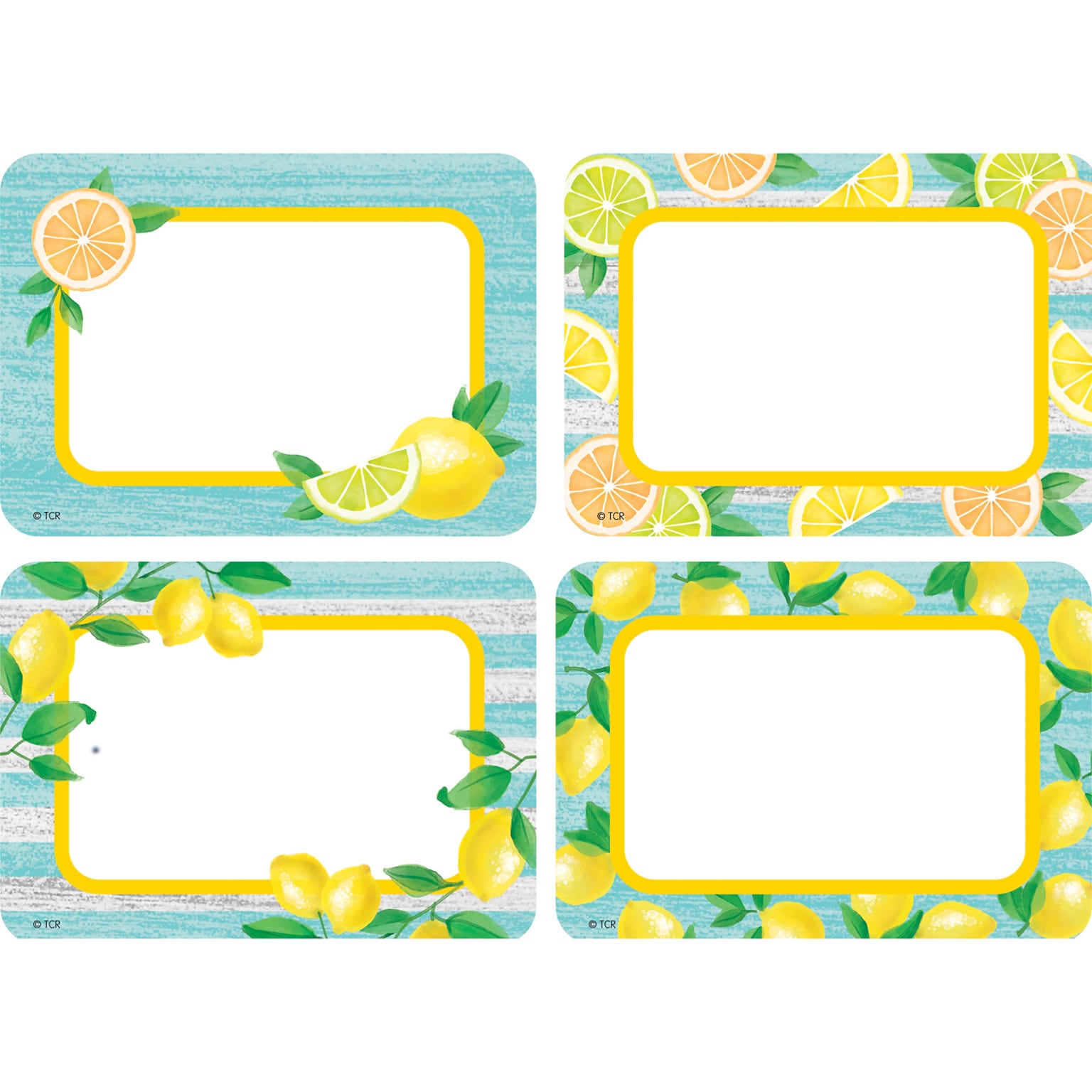 Teacher Created Resources® Lemon Zest Name Tags, 4 Designs, 3.5 x 2.5, 36 Per Pack, 6 Packs (TCR8483-6)