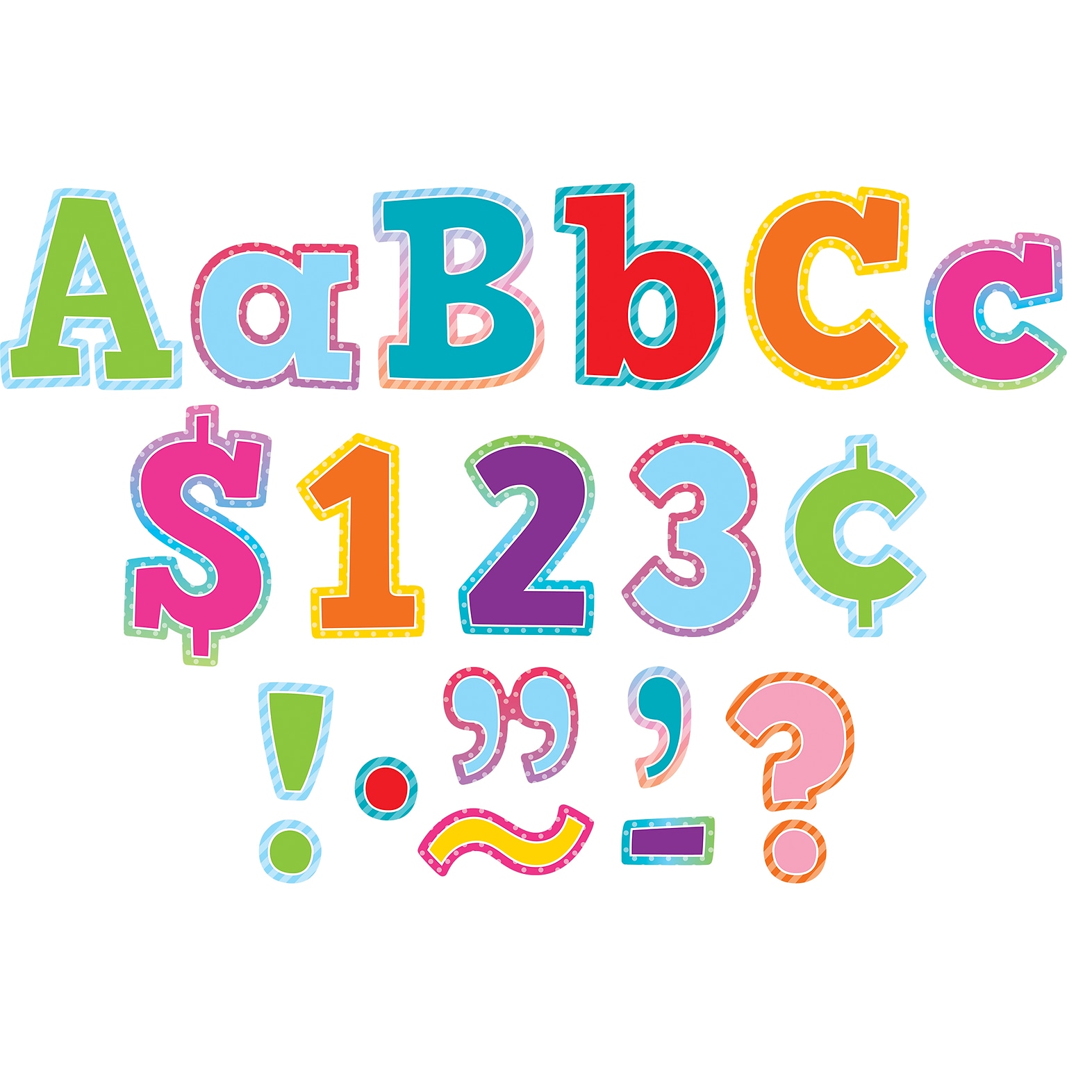 Teacher Created Resources 4 Bold Block Letters Combo Pack, Colorful Vibes, 230 Characters/Pack, 3 Packs (TCR8777-3)