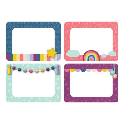 Teacher Created Resources® Oh Happy Day Name Tags, 4 Designs, 3.5" x 2.5", 36 Per Pack, 6 Packs (TCR9057-6)