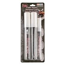 Marvy Uchida® Bistro Chalk Marker Combo Set, Fine and Broad Tip, White, Pack of 3 (UCH480233A)