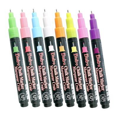 Marvy Uchida® Bistro Chalk Markers, Extra Fine Tip, Fluorescent Colors, Pack of 4 (UCH4854A)