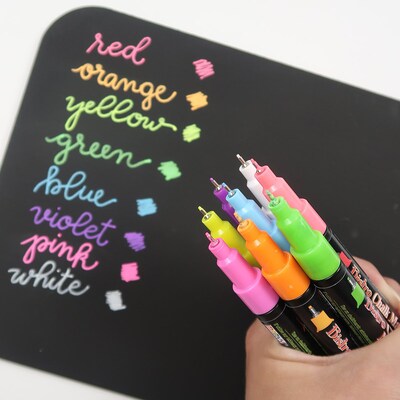 Marvy Uchida Bistro Chalk Markers, Fine Tip, Red, Green, Blue, White, 4 per Pack, 2 Packs