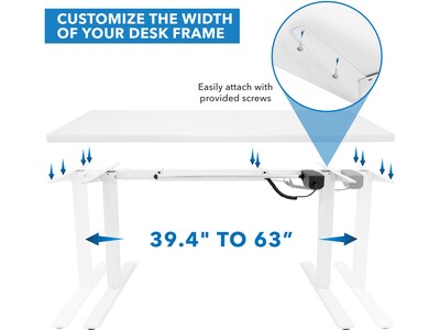 Mount-It! 48"W Electric Adjustable Standing Desk, White (MI-18060)