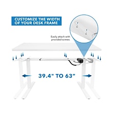 Mount-It! 48W Electric Adjustable Standing Desk, White (MI-18060)