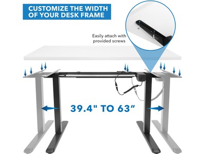 Mount-It! 48"W Electric Adjustable Standing Desk, White/Black (MI-18063)