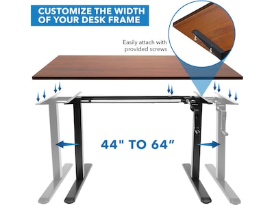 Mount-It! 55W Manual Adjustable Standing Desk, Brown/Black (MI-18071)