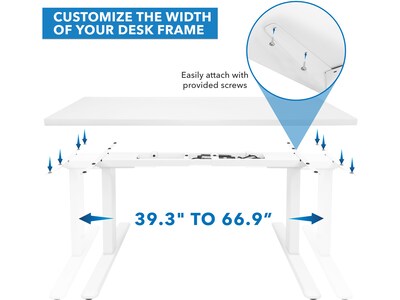 Mount-It! 55"W Electric Adjustable Standing Desk, White (MI-18067)