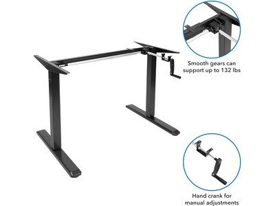 Mount-It! 55"W Manual Adjustable Standing Desk, White/Black (MI-18070)