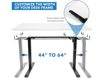 Mount-It! 48"W Manual Adjustable Standing Desk, White/Black (MI-18069)