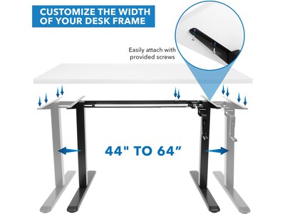 Mount-It! 48W Manual Adjustable Standing Desk, White/Black (MI-18069)