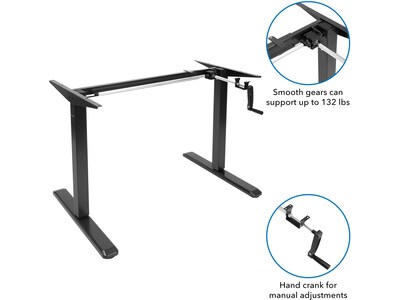 Mount-It! 48"W Manual Adjustable Standing Desk, White/Black (MI-18069)