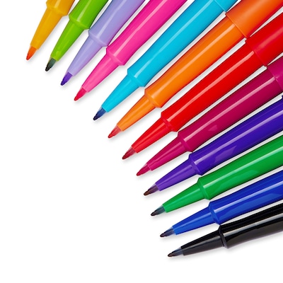 Paper Mate Flair Felt Pens, Medium Point, 0.7mm, Assorted Ink, Dozen (74423)