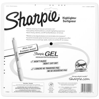 Sharpie Tank Highlighter, Chisel Tip, Assorted, Dozen (25145)