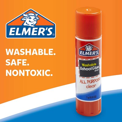 Elmer's School WashableRemovable Glue Sticks, 0.24 oz., White, 30/Pack (E556)