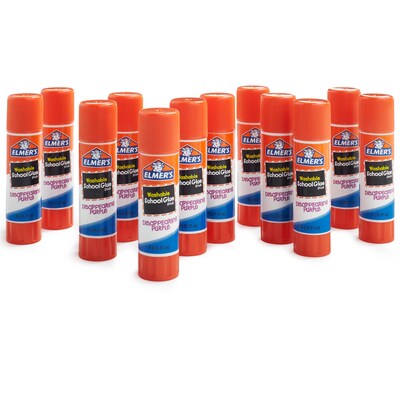 Elmer's Disappearing Washable Glue Sticks, 0.21 oz., 12/Pack (E1559)