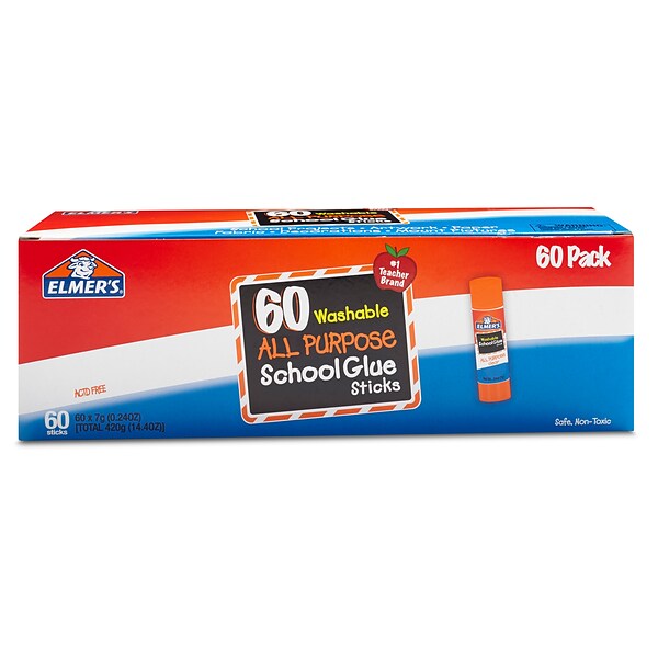 Elmer's E556 - Washable School Glue Sticks, 30/Box 