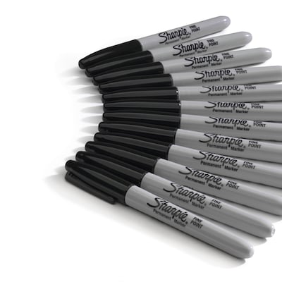 Sharpie Permanent Marker, Fine Tip, Black, Dozen (30001)