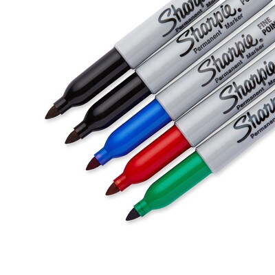 Sharpie Permanent Markers, Fine Tip, Assorted, 5/Pack (30653)