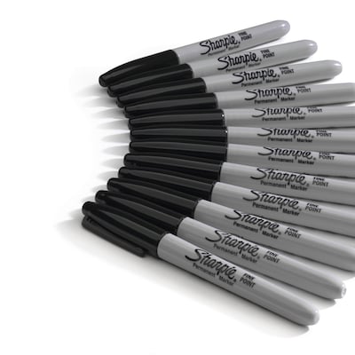 Permanent Marker Pens Black - Bullet Tip - High Quality Fine
