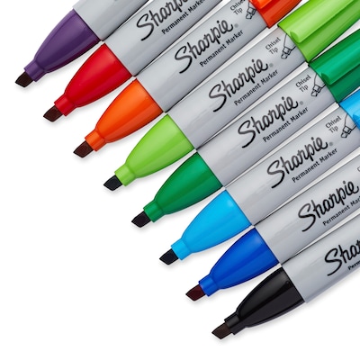Sharpie Permanent Markers, Chisel Tip, Assorted, 8/Pack (38250)