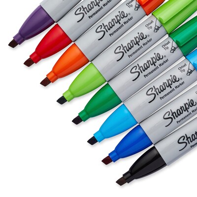 Sharpie Permanent Markers, Chisel Tip, Assorted, 8/Pack (38250)