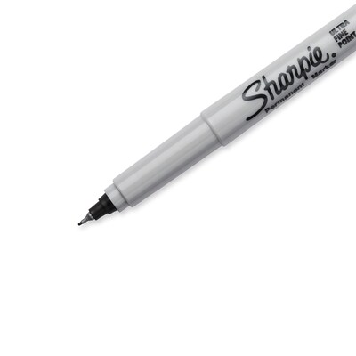 Sharpie Fine Tip Permanent Marker, Fine Bullet Tip, Black, Dozen (30001)