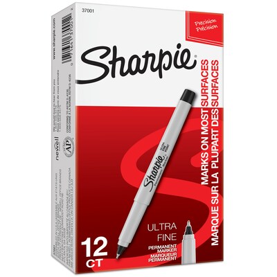 Sharpie Permanent Markers, Ultra Fine Point, Red, 37002