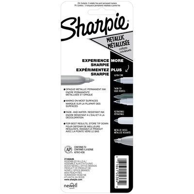 Sharpie Permanent Markers, Chisel Tip, Assorted Metallic, 6/Pack (2089634)