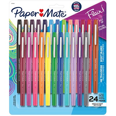Paper Mate Flair Felt Tip Pens Medium Point Red 12-count 8420152 for sale online 