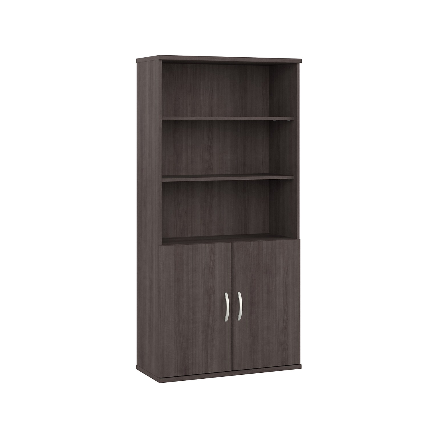 Bush Business Furniture Studio A 73H 5-Shelf Bookcase with Adjustable Shelves, Storm Gray Laminated Wood (STA010SG)
