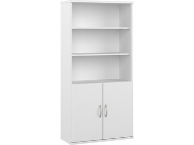 Bush Business Furniture Studio A 73"H 5-Shelf Bookcase with Adjustable Shelves, White Laminated Wood (STA010WH)