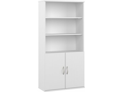 Bush Business Furniture Studio A 73H 5-Shelf Bookcase with Adjustable Shelves, White Laminated Wood