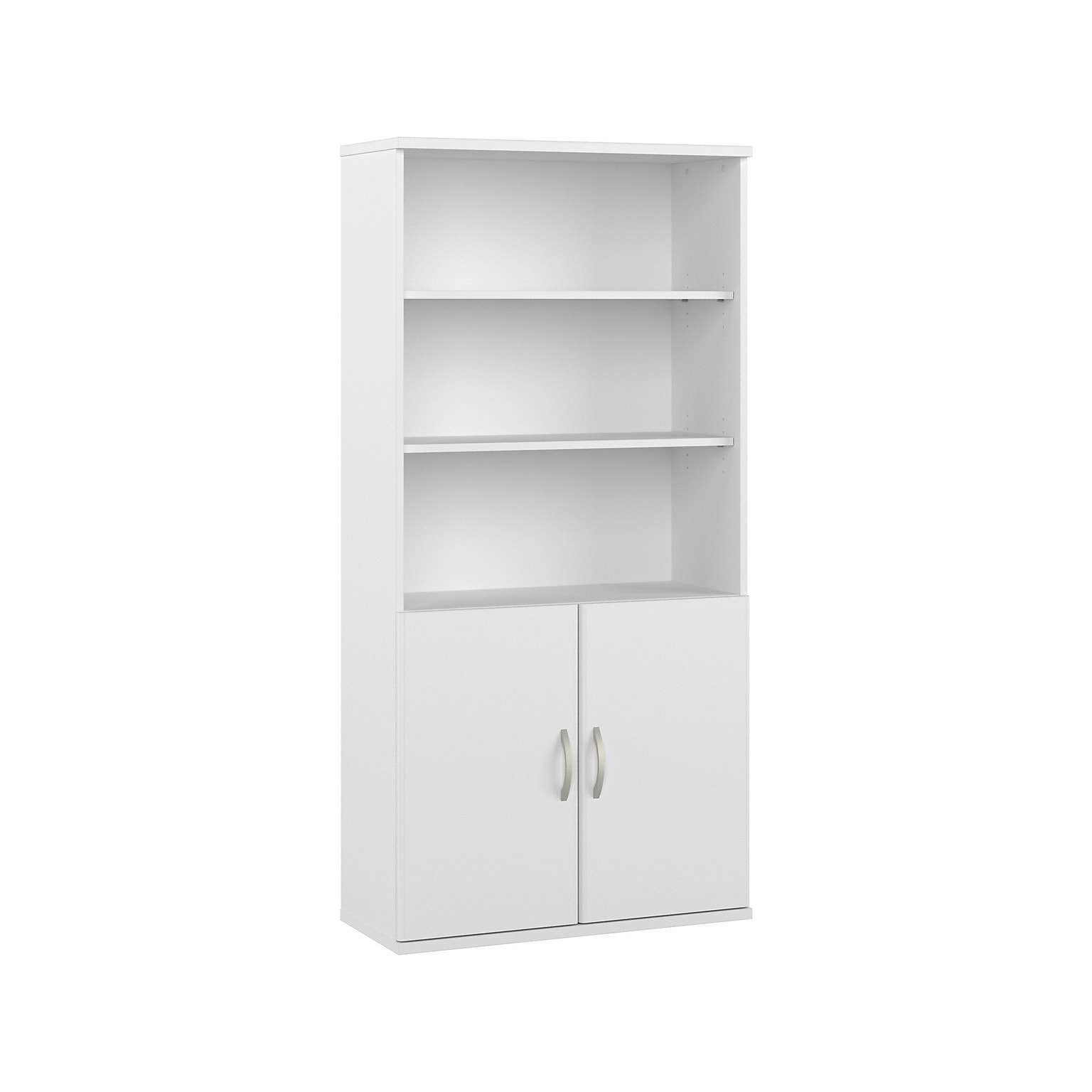 Bush Business Furniture Studio A 73H 5-Shelf Bookcase with Adjustable Shelves, White Laminated Wood (STA010WH)