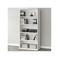 Bush Business Furniture Studio A 73H 5-Shelf Bookcase with Adjustable Shelves, White Laminated Wood