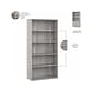 Bush Business Furniture Studio A 73"H 5-Shelf Bookcase with Adjustable Shelves, Platinum Gray Laminated Wood (SDB7236PG-Z)