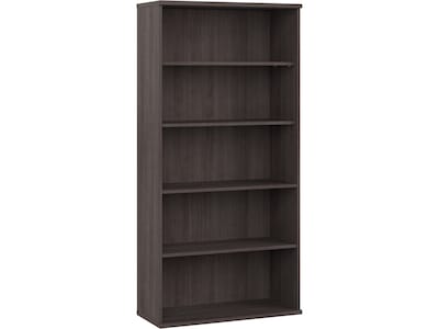 Bush Business Furniture Studio A 73H 5-Shelf Bookcase with Adjustable Shelves, Storm Gray Laminated