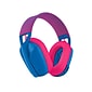Logitech G435 Noise Canceling Bluetooth Over-the-Ear Gaming Headset, Blue/Raspberry (981-001061)