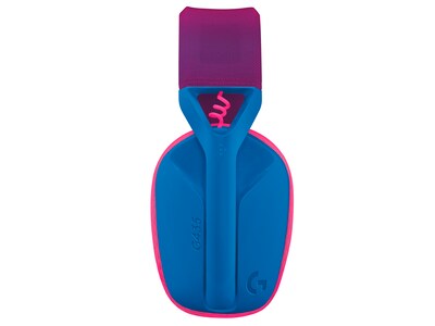 Logitech G435 Noise Canceling Bluetooth Over-the-Ear Gaming Headset, Blue/Raspberry (981-001061)