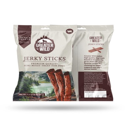 Greater Wild Tender Jerky Sticks for Dogs, Beef, 3 oz., 8/Pack (TBN203131)
