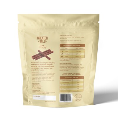 Greater Wild Tender Jerky Sticks for Dogs, Chicken, 10 oz. (PGN300005)