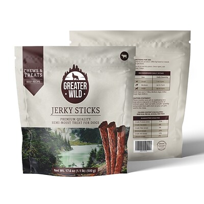 Greater Wild Tender Jerky Sticks for Dogs, Beef, 17.6 oz. (PGN300003)