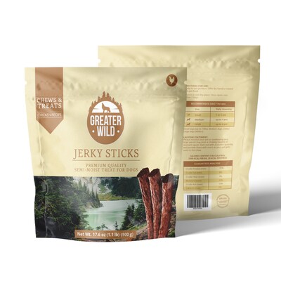 Greater Wild Tender Jerky Sticks for Dogs, Chicken, 17.6 oz. (PGN300006)