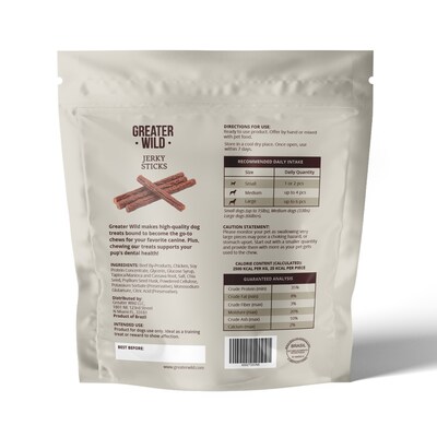 Greater Wild Tender Jerky Sticks for Dogs, Beef, 17.6 oz. (PGN300003)