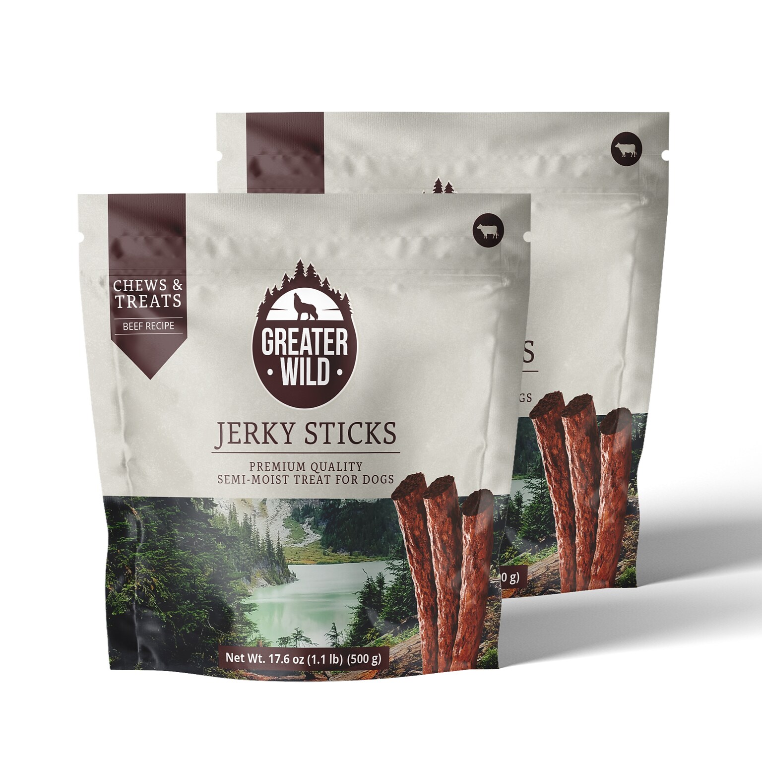 Greater Wild Tender Jerky Sticks for Dogs, Beef, 17.6 oz., 2/Pack (TBN203091)
