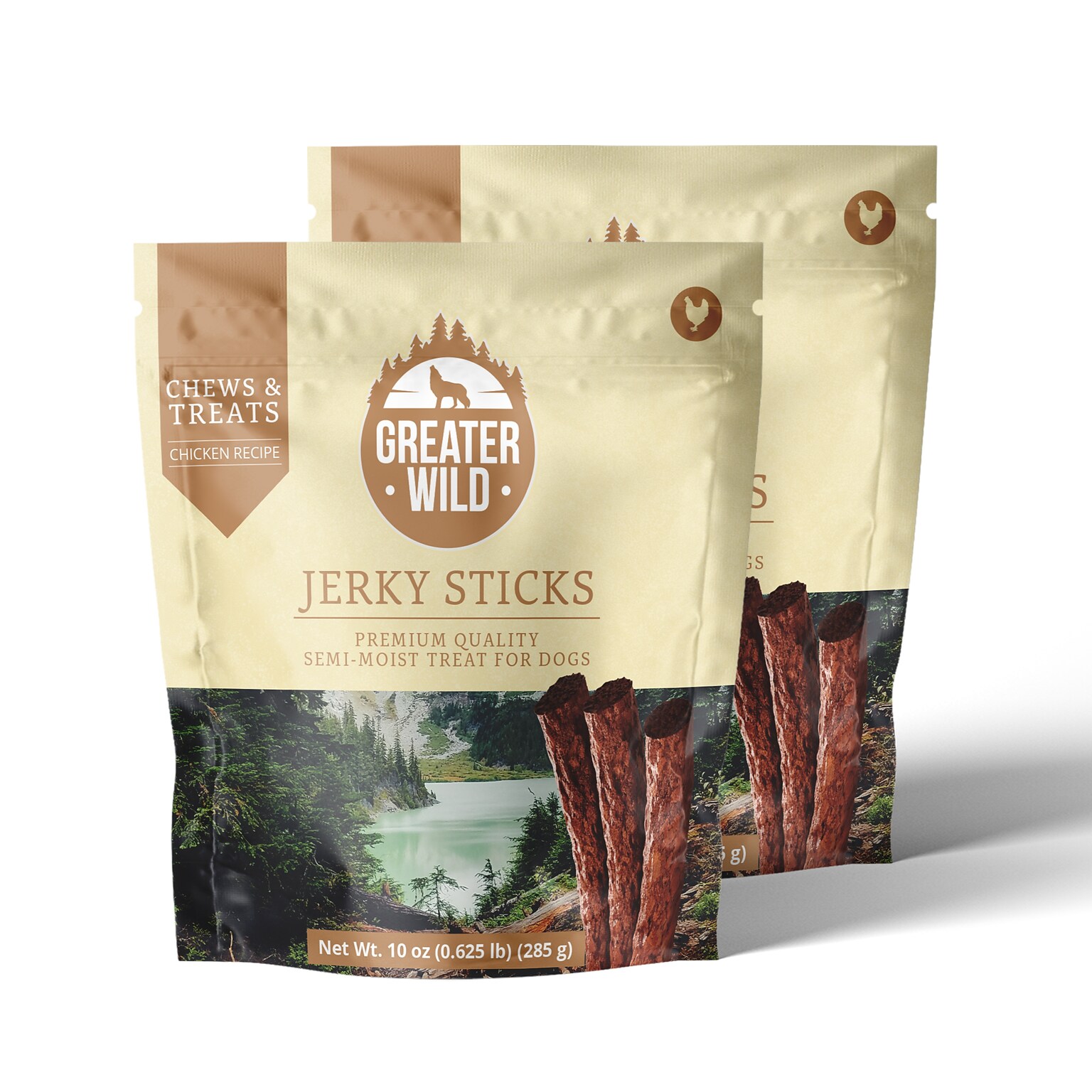 Greater Wild Tender Jerky Sticks for Dogs, Chicken, 10 oz., 2/Pack (TBN203093)