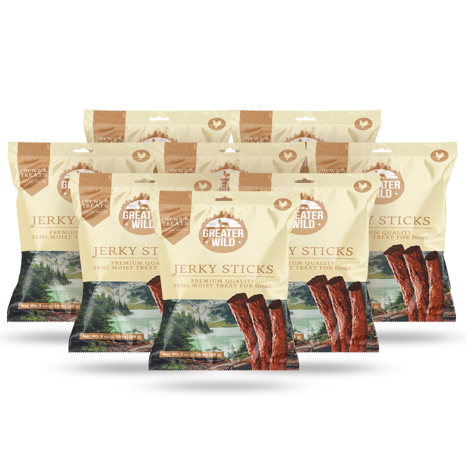 Greater Wild Tender Jerky Sticks for Dogs, Chicken, 3 oz., 8/Pack (TBN203132)